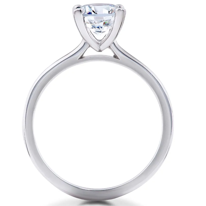 1 1/2 ct Lab Created Eco Friendly Diamond Elizabeth Engagement Ring 14k White Gold