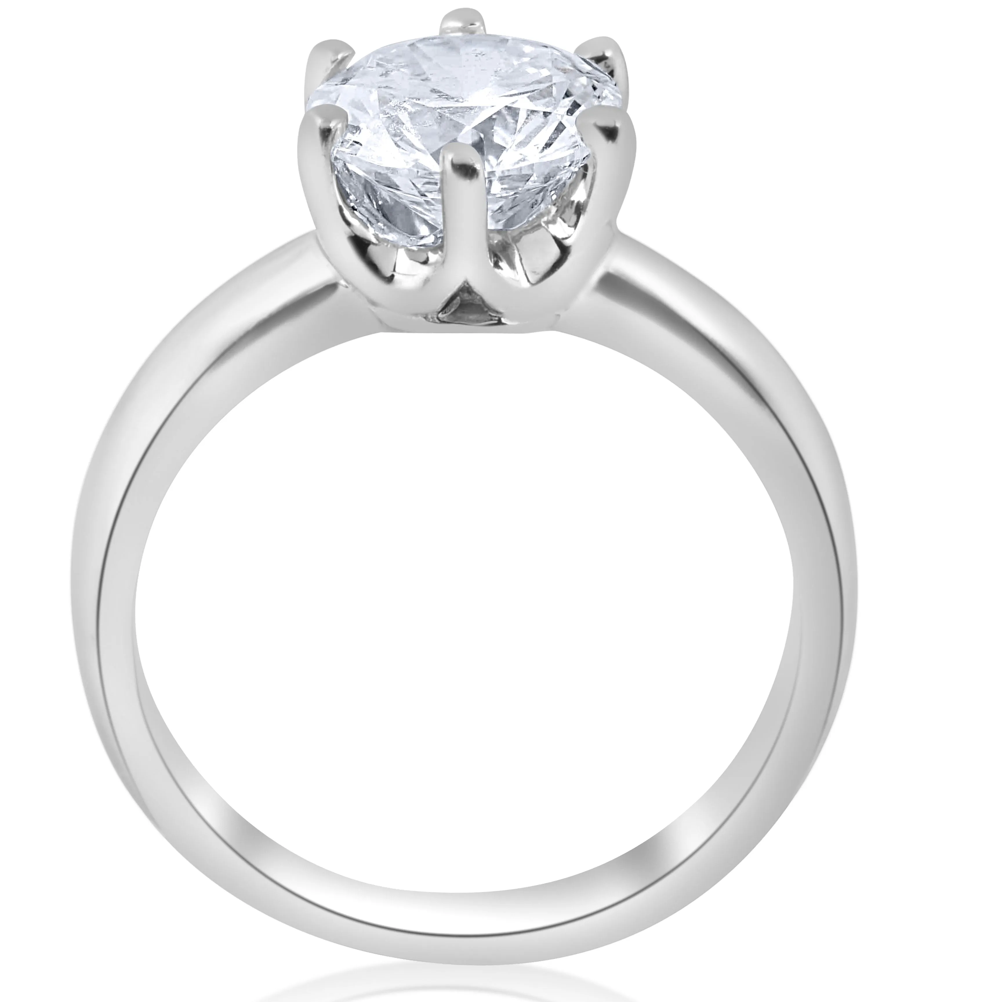 1 1/2ct Round Diamond Solitaire Engagement Ring 6-Prong 14k White Gold