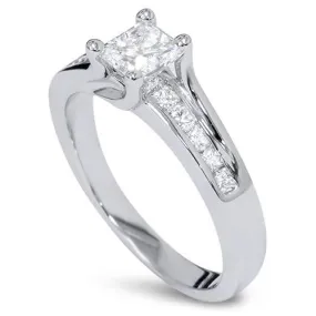 1 1/6ct Channel Set Diamond Ring 14K White Gold