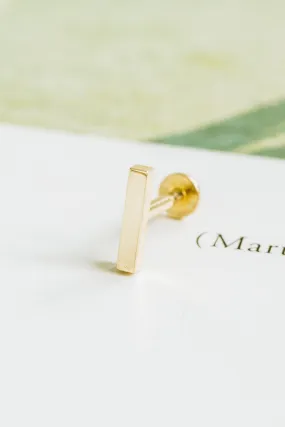 14k Gold Rectangle Cartilage Internally Internal Threaded Labret