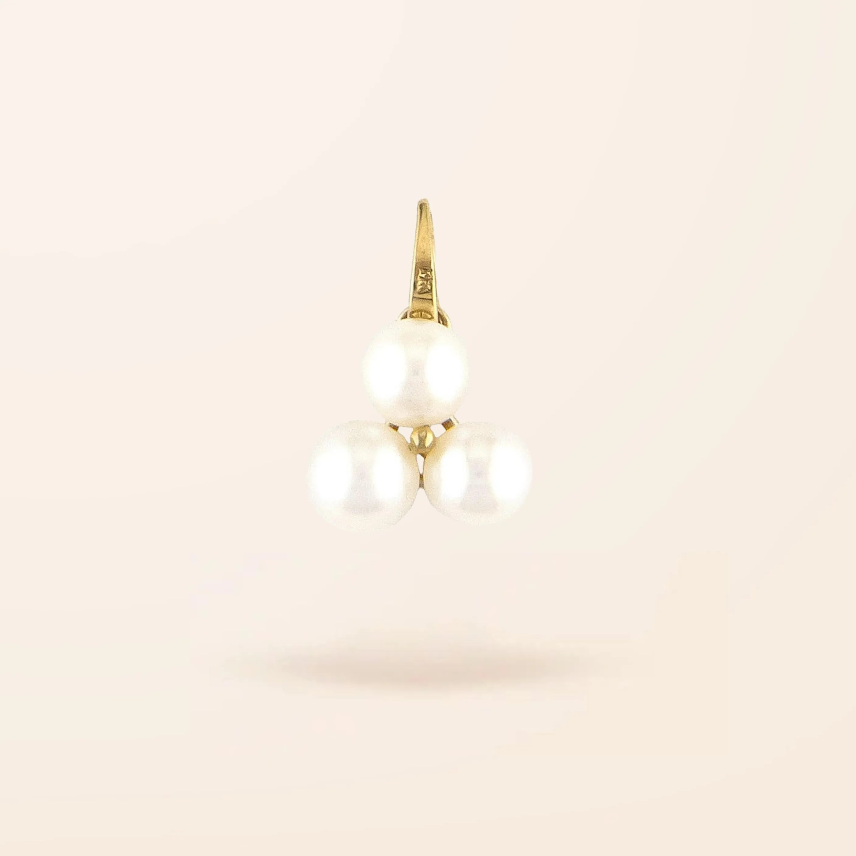14K Gold Trio Pearl Charm