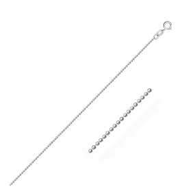 14k White Gold Diamond-Cut Bead Chain 1.0mm-rx07959-16