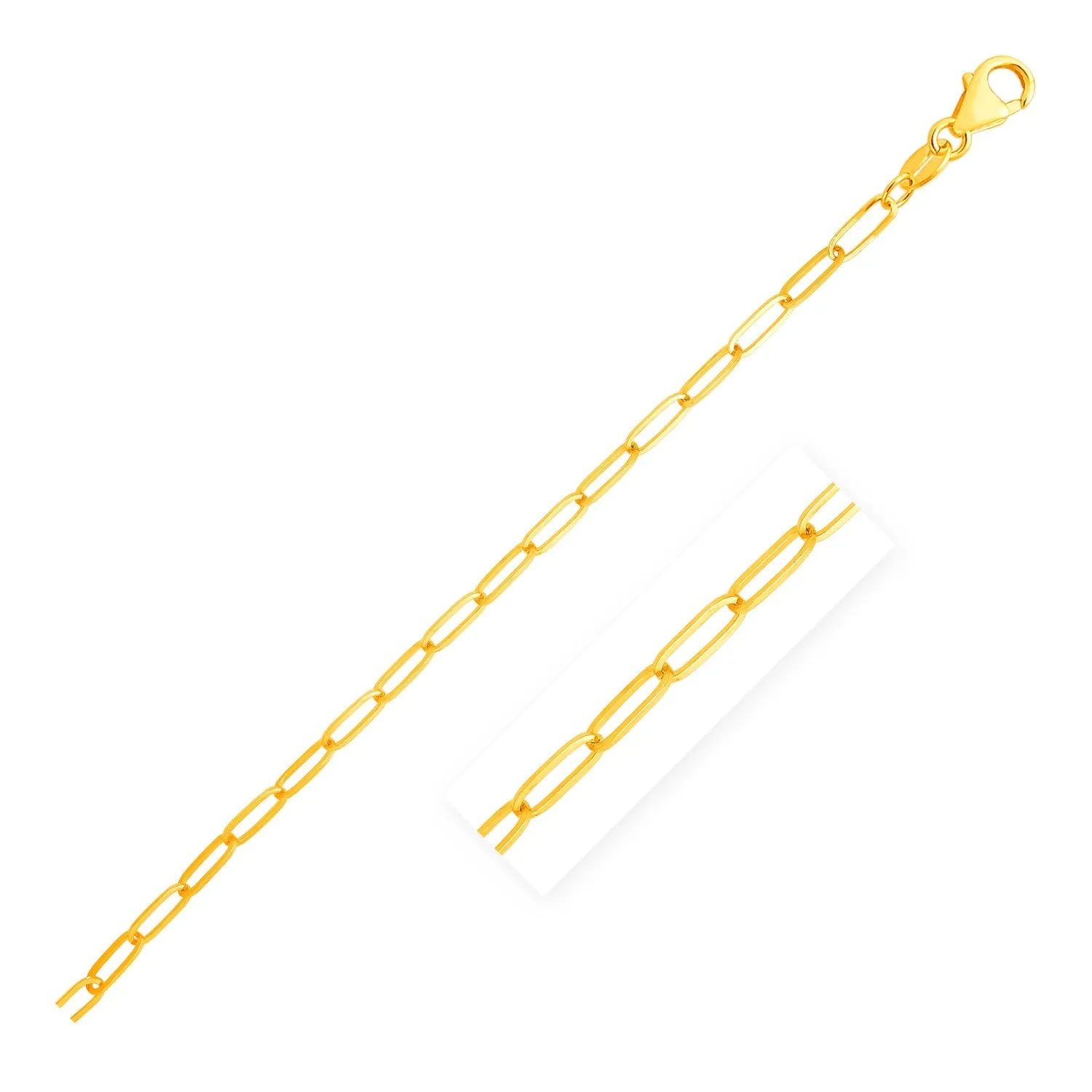 14K Yellow Gold Paperclip Chain (3.5mm)-rx97954-24