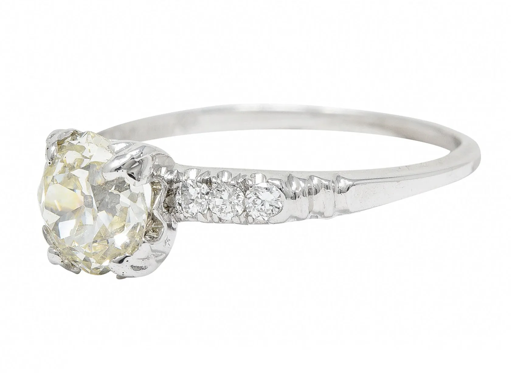 1950's Maurice Tishman 1.28 CTW Diamond Platinum Engagement Ring