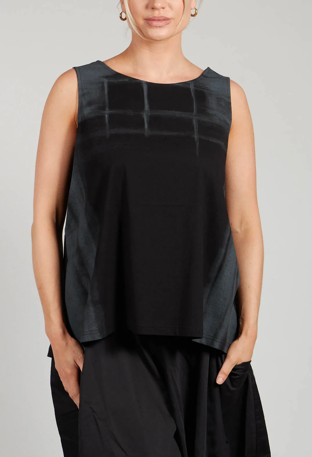 A-Line Top in Black Print