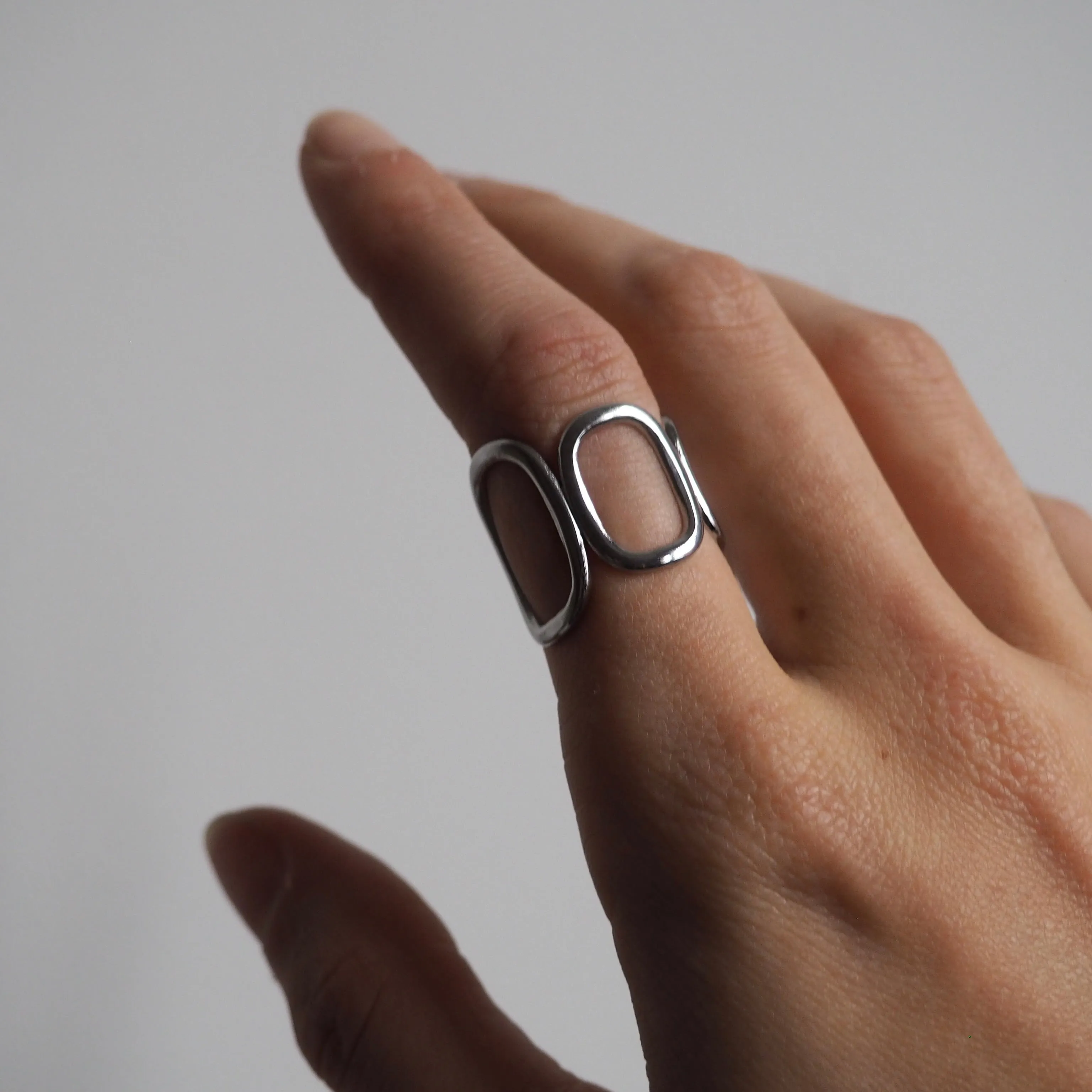 Anillo CUADROS PLATEADO