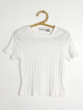 AW Ribbed White Baby Tee