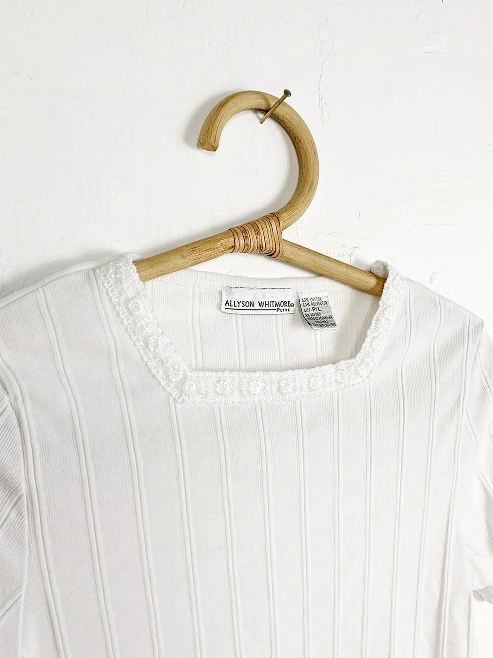 AW Ribbed White Baby Tee