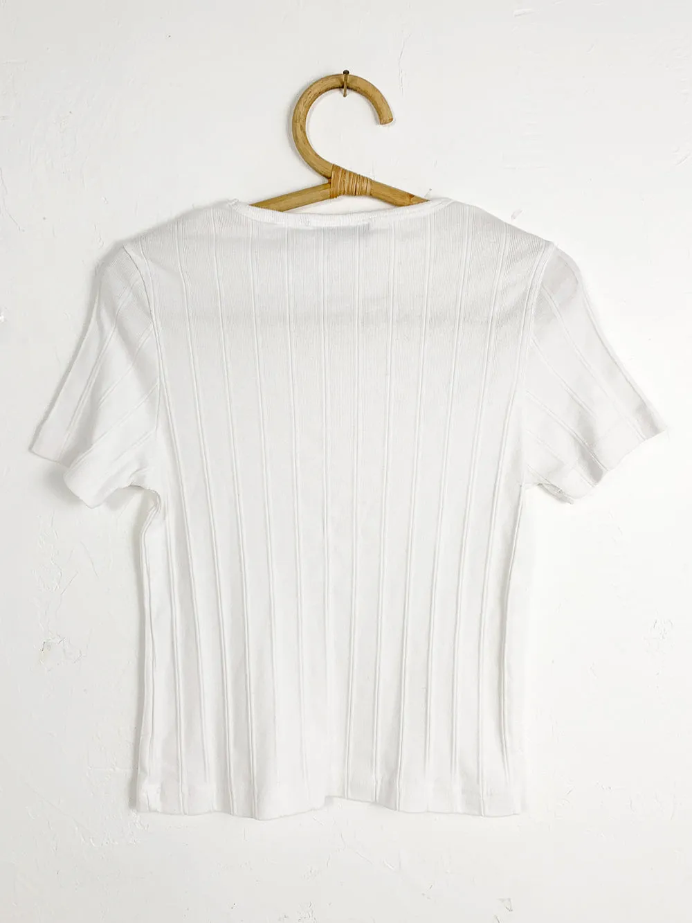 AW Ribbed White Baby Tee