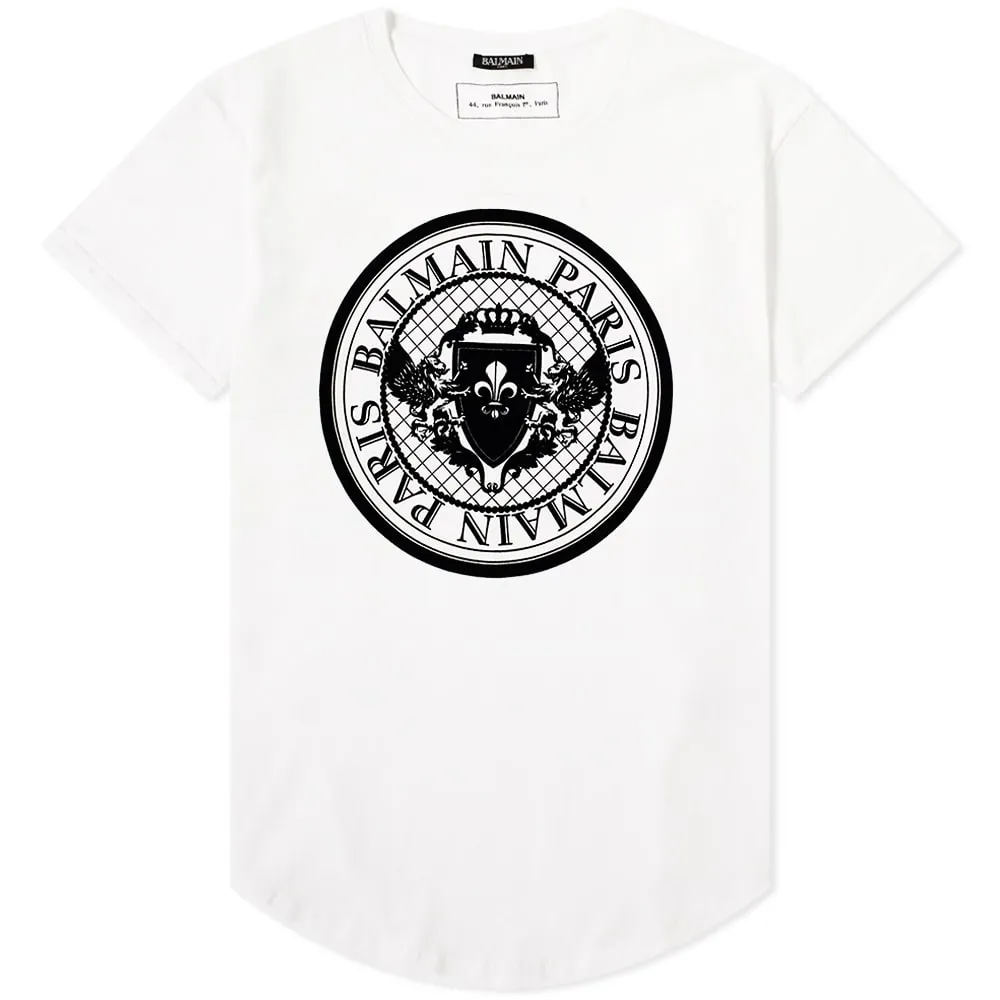 Balmain Coin Print TeeWhite & Black