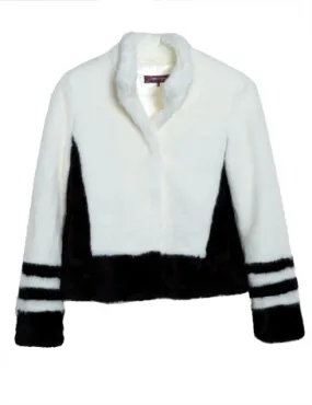 Black and White Faux Fur Jacket