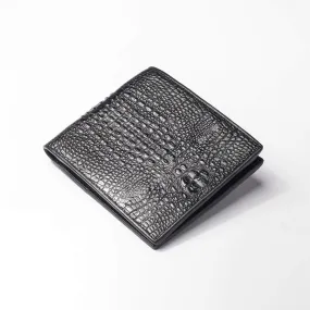 Black Genuine Full Part Crocodile Skin Wallet