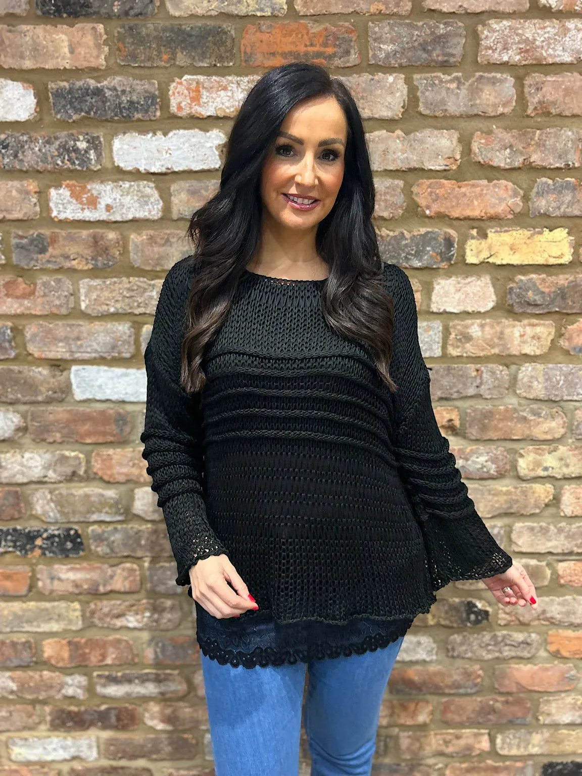 Black Loose Knit Jumper JoJo