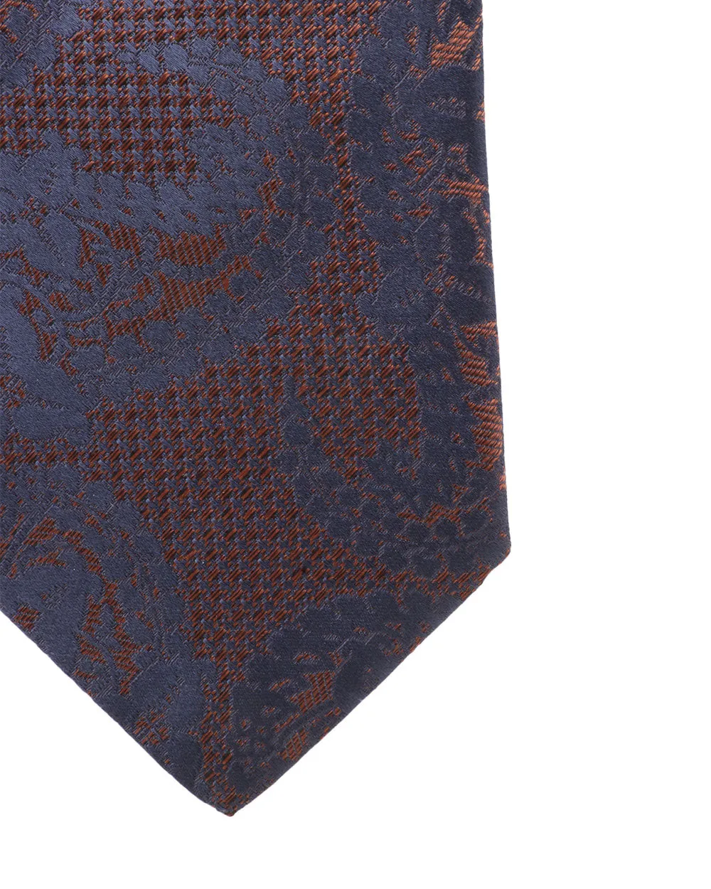 Brown and Navy Micro Print with Paisley Silk Tie