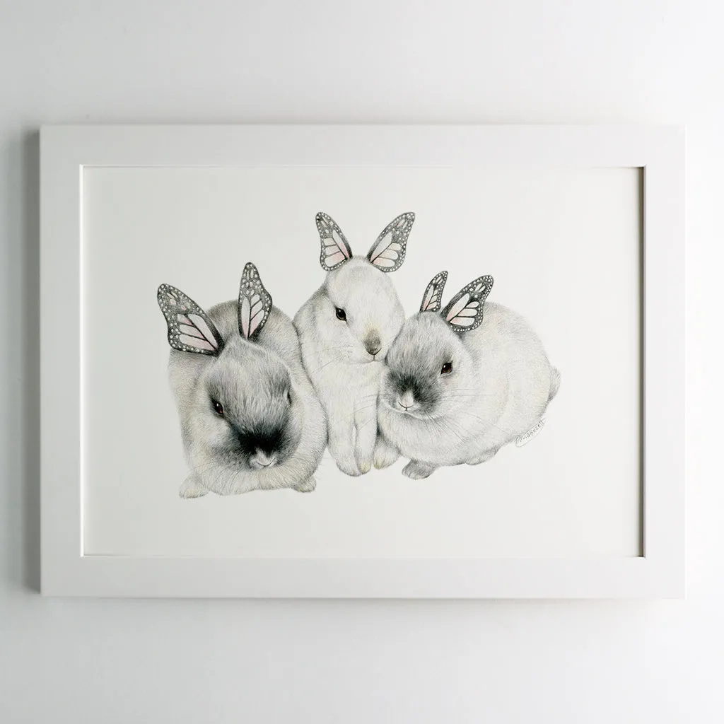 Butterfly Bunny Family Print