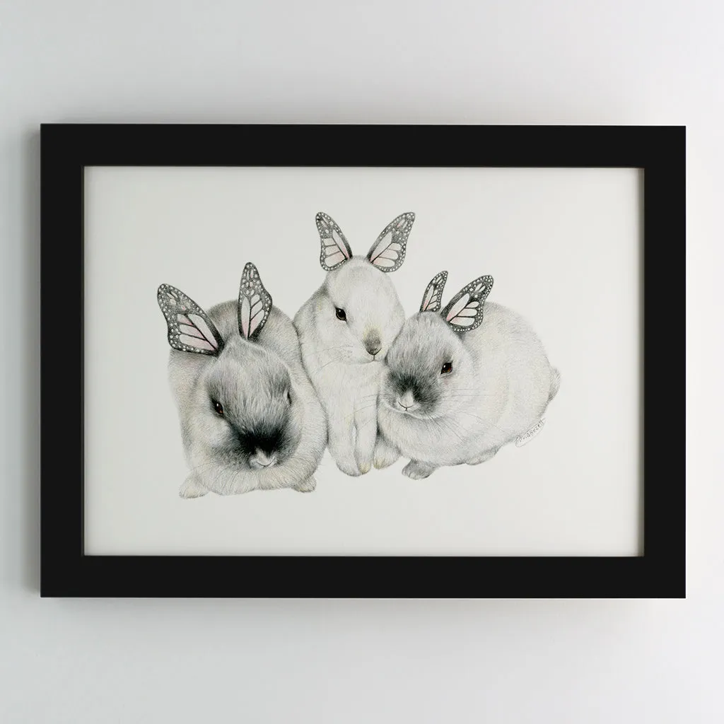 Butterfly Bunny Family Print