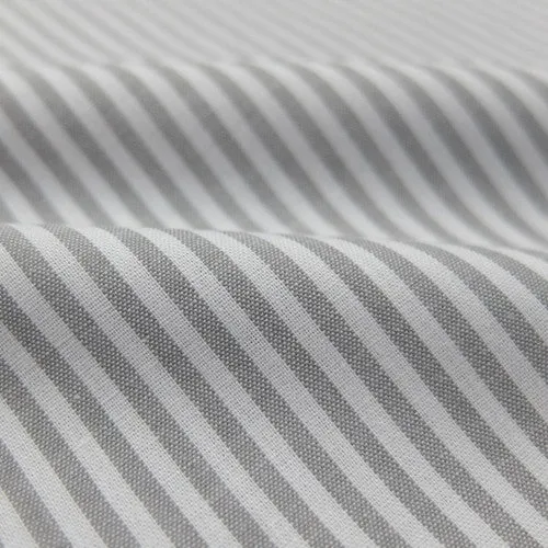 Chambray Cotton - Grey - Stripe