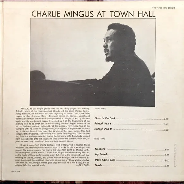 Charlie Mingus ~ Town Hall Concert
