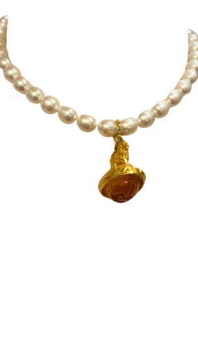 Citrine Lion w Pearls