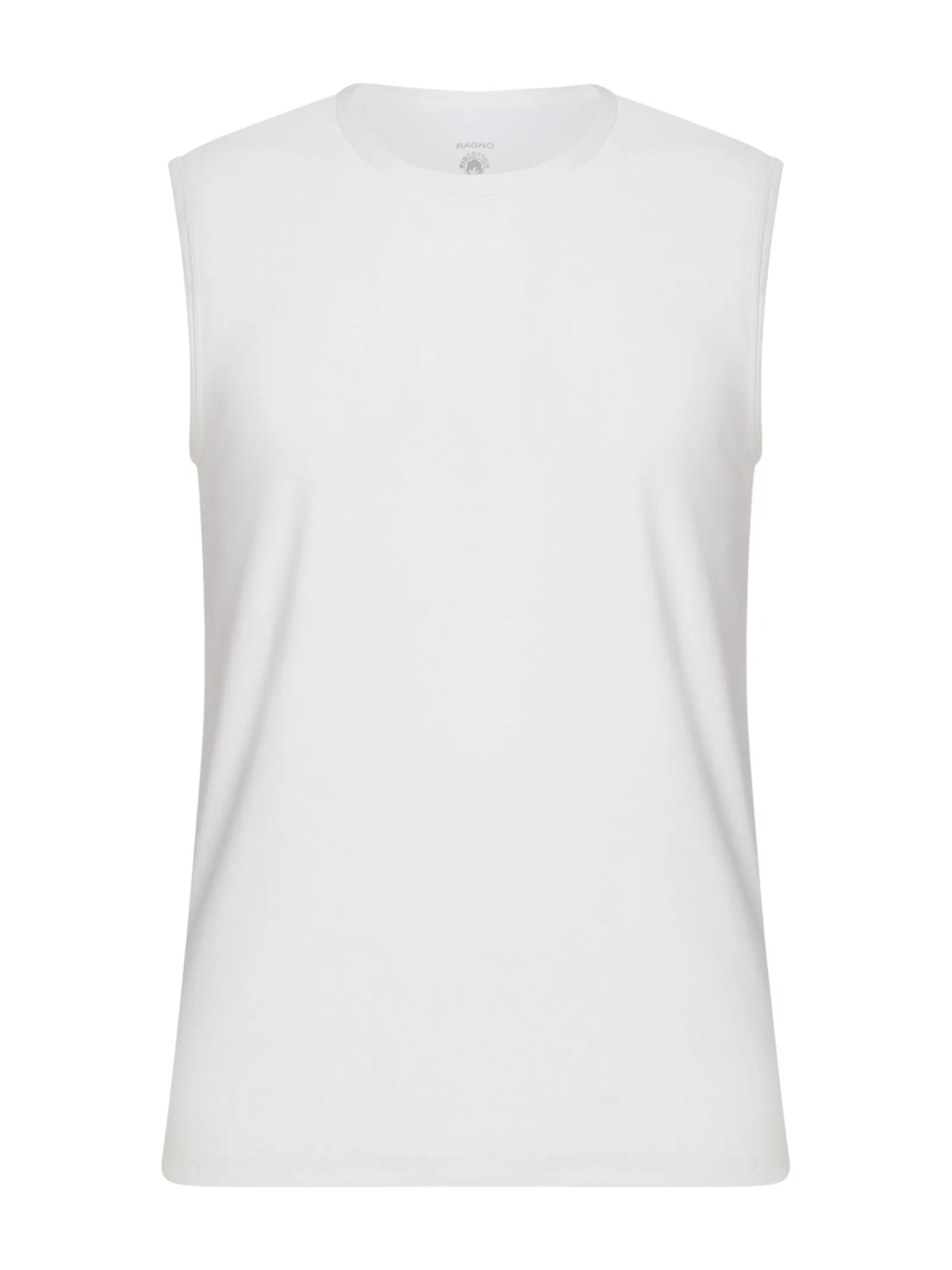 Comfort - Maglietta smanicata in cotone elasticizzato - Bianco