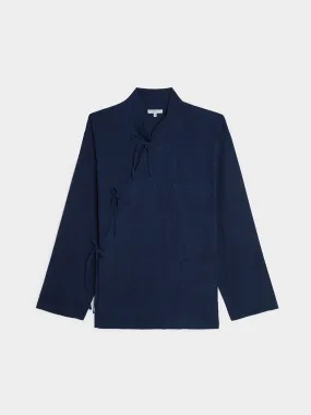 Cotton Voile Tibet Shirt, Navy