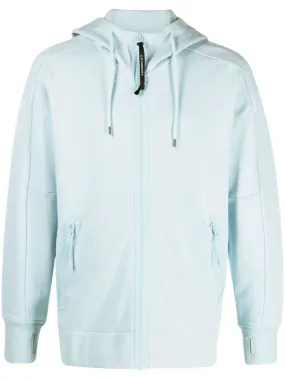 CP Company Sweat à capuche zippé Diagonal Raised Fleece Goggle Starlight blue