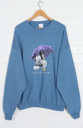 DISNEY Classic Mickey Save A Smile For A Rainy Day Sweatshirt (XXL)