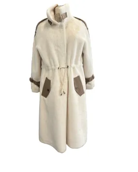 Faux Shearling Drawstring Coat