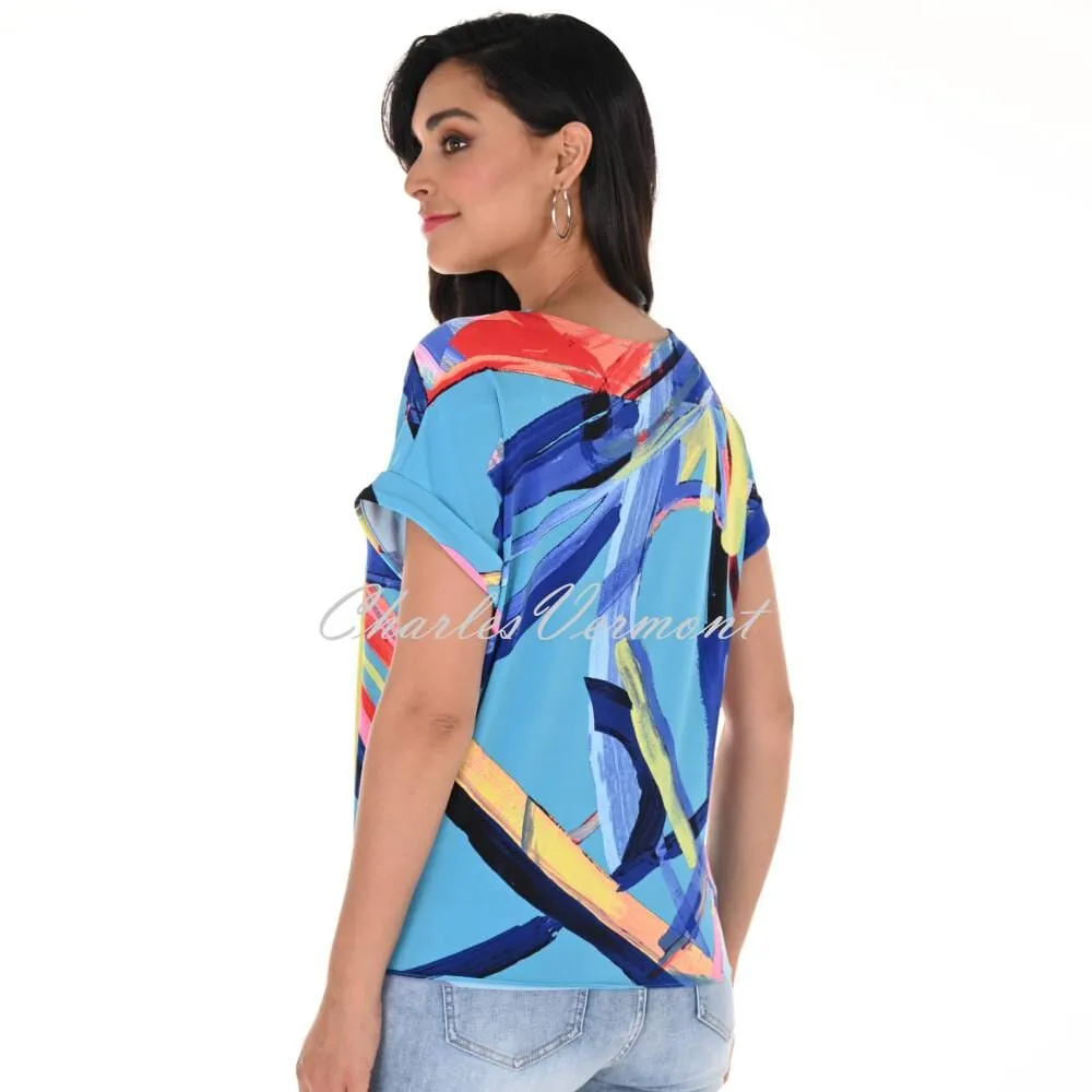 Frank Lyman Multi-Coloured Print Top With Tied Knot Hem - Style 246133