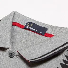 Fred Perry 45's Vertical Print PoloSteel Marl