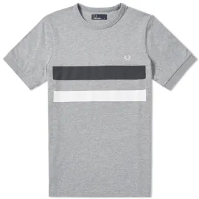 Fred Perry Bold Print Tipped TeeSteel Marl