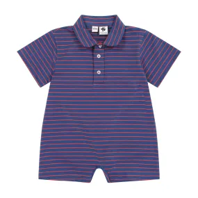 Hudson Romper Navy Mini Red Stripe