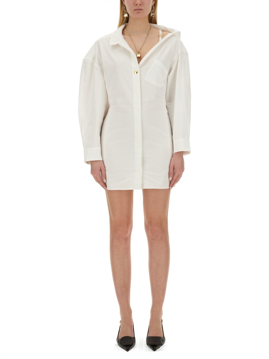 JACQUEMUS    COTTON POPLIN MINI DRESS