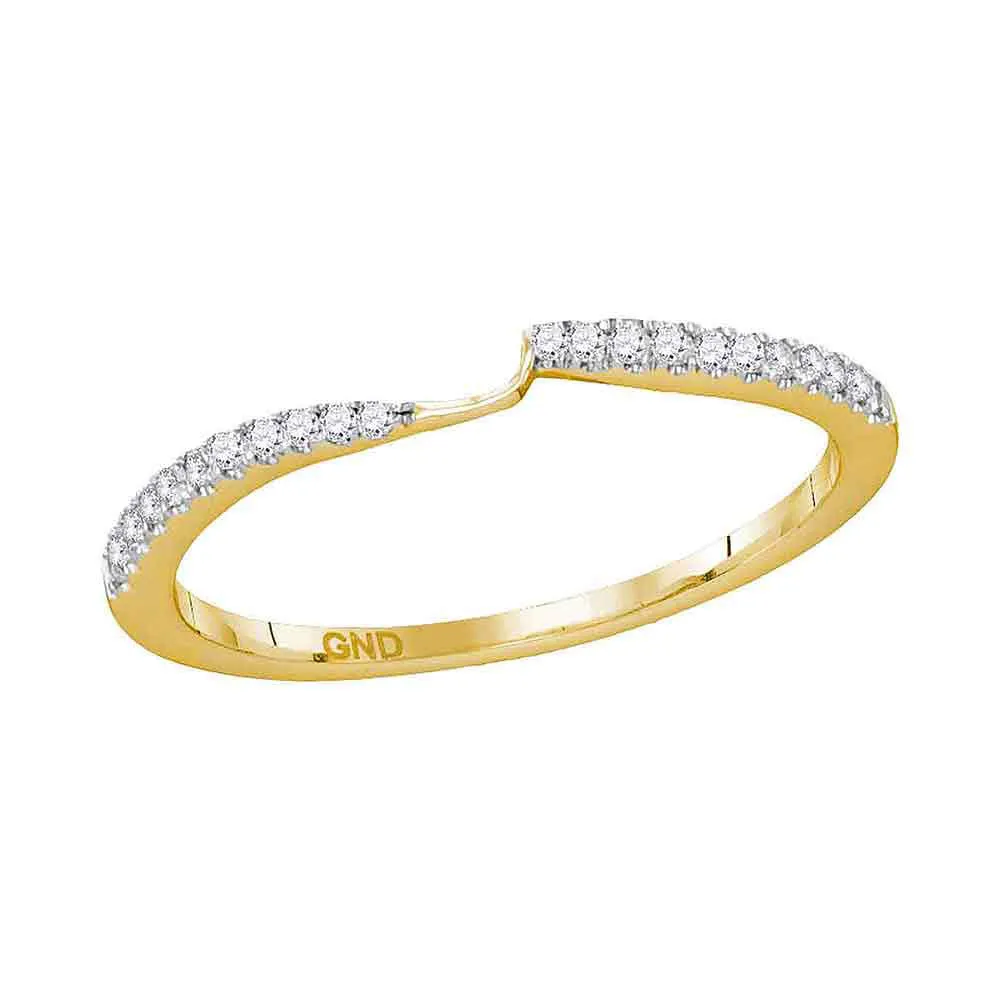 Keene Jewelers 14kt Yellow Gold Womens Round Diamond 2-stone Wedding Band 1/8 Cttw