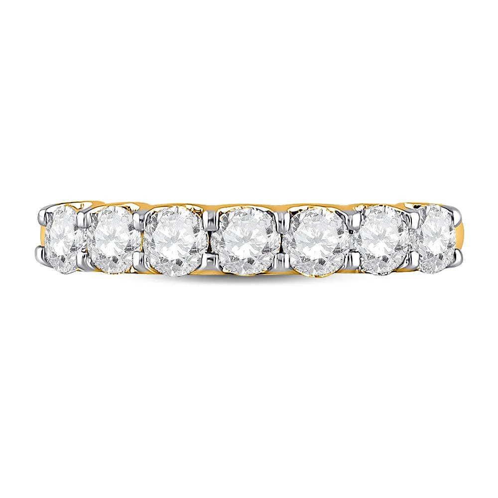 Keene Jewelers 14kt Yellow Gold Womens Round Diamond Single Row Band Ring 1 Cttw