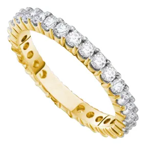 Keene Jewelers 14kt Yellow Gold Womens Round Pave-set Diamond Eternity Wedding Band 1 Cttw