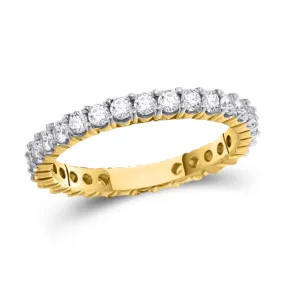 Keene Jewelers 14kt Yellow Gold Womens Round Pave-set Diamond Eternity Wedding Band 1/2 Cttw