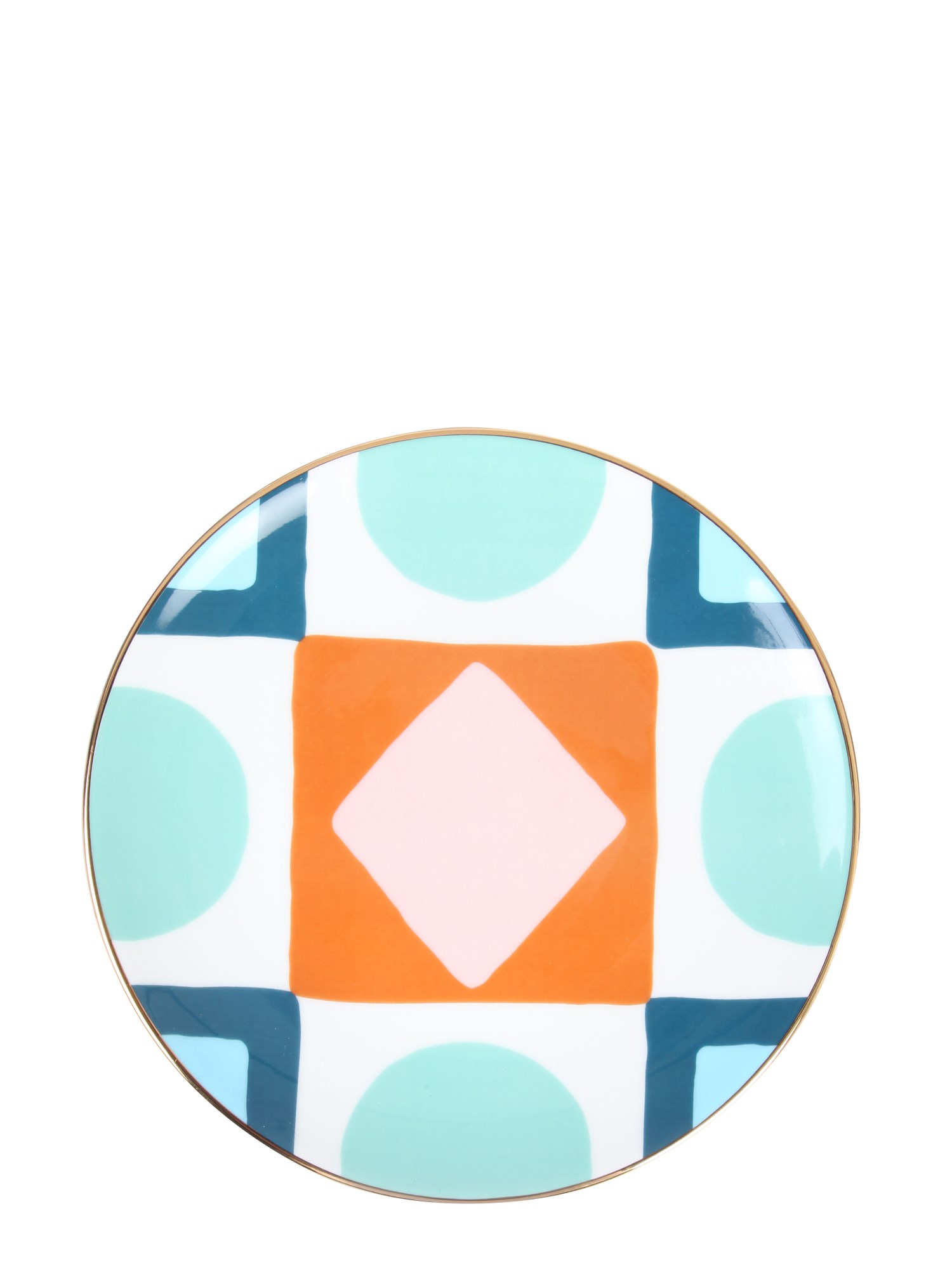 LA DOUBLEJ    PORCELAIN APERITIF PLATE WITH DIAMOND DOTS PRINT