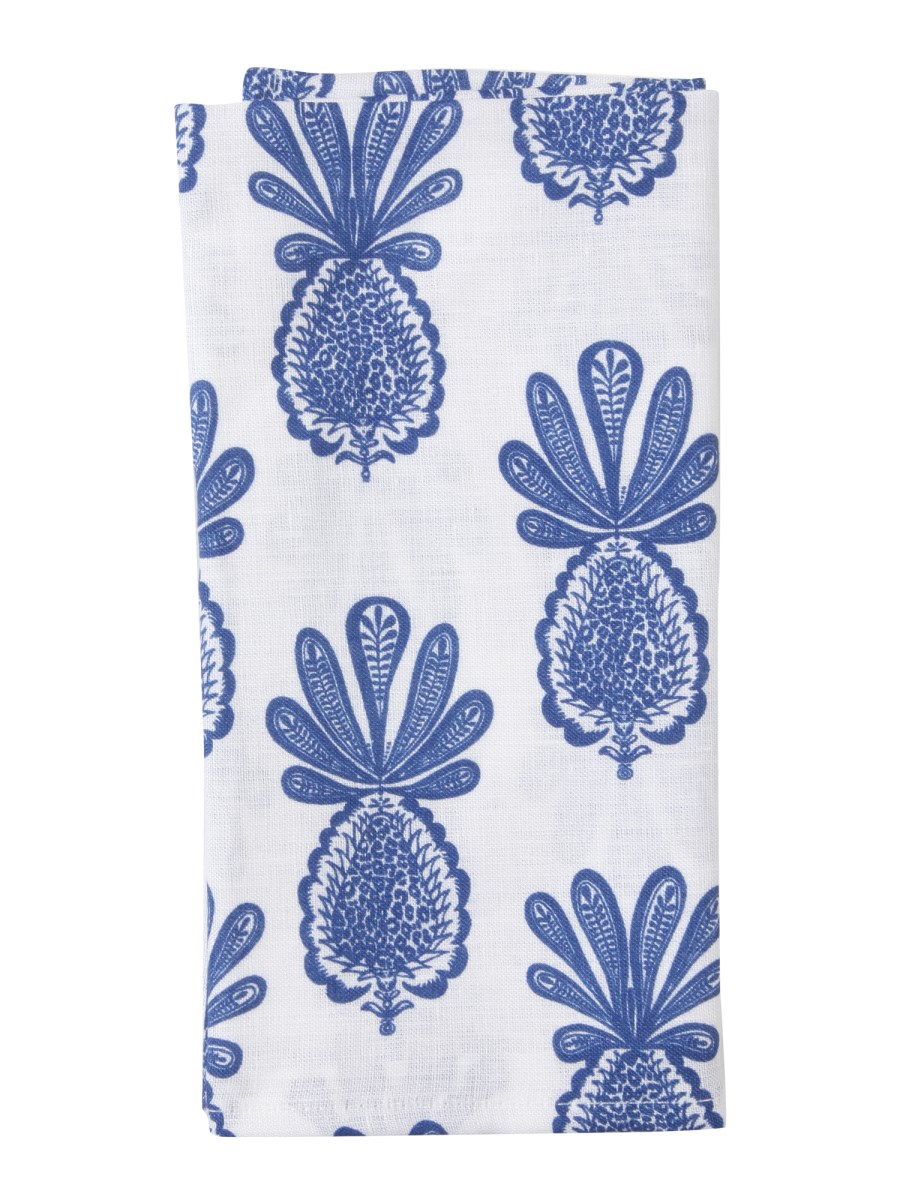 LA DOUBLEJ    SET OF SIX LINEN NAPKINS WITH PINEAPPLE PRINT