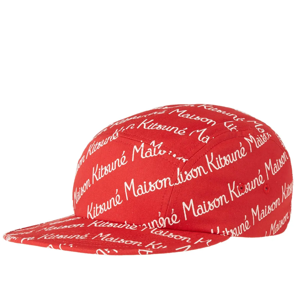 Maison Kitsuné Allover Print 5 Panel CapRed