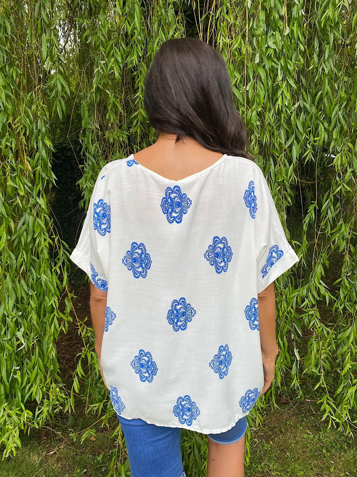 Medallion Print Top Krystal