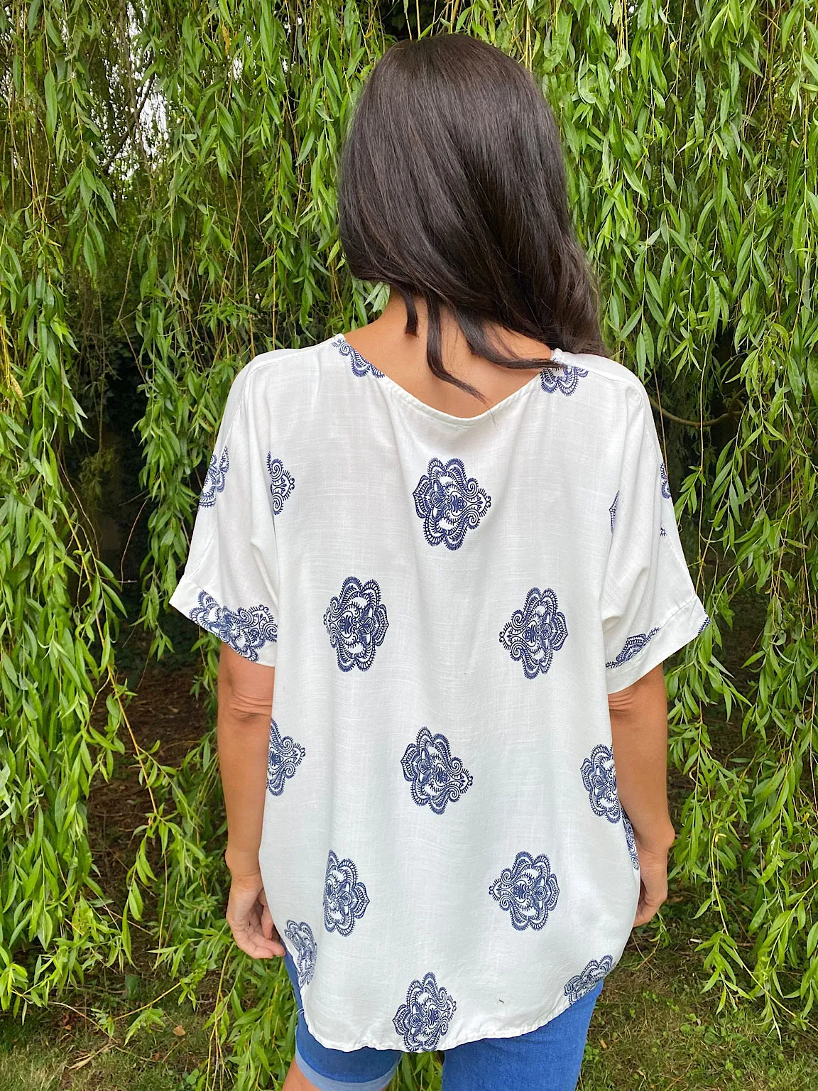 Medallion Print Top Krystal