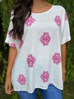 Medallion Print Top Krystal