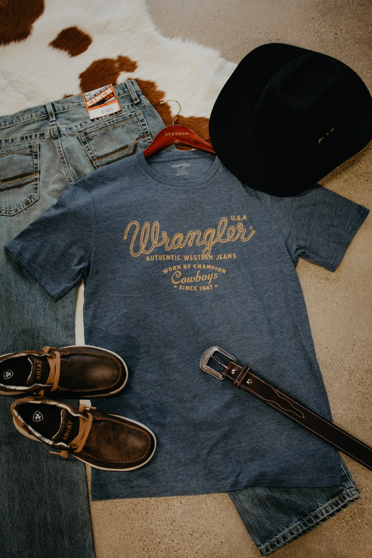 Men's 'Authentic Western Jeans' Wrangler T-Shirt (S-XXL)