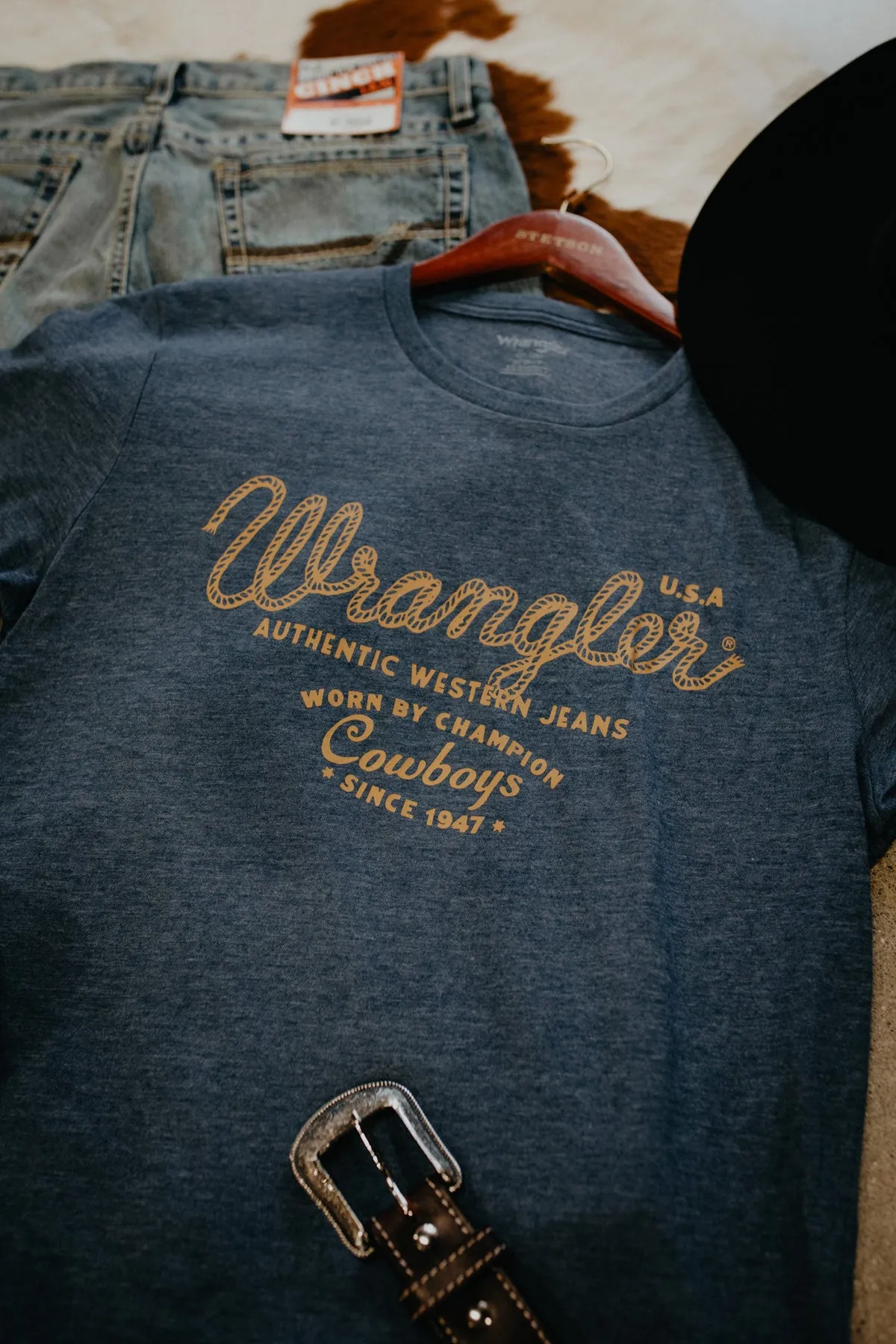 Men's 'Authentic Western Jeans' Wrangler T-Shirt (S-XXL)