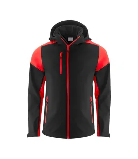 Mens prime soft shell jacket black/red Printer