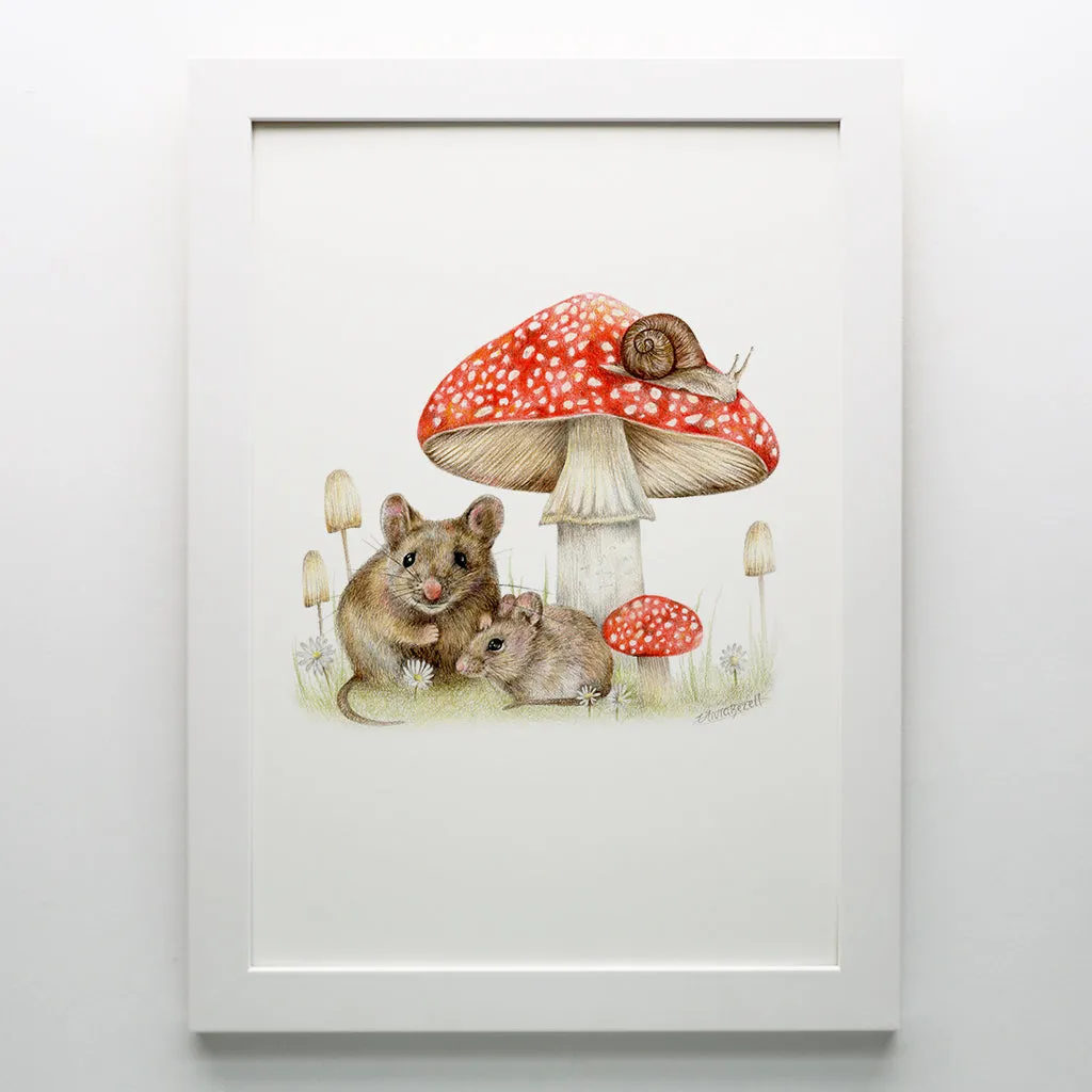 Mice In The Woods Print