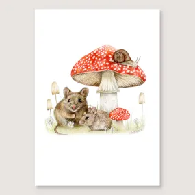 Mice In The Woods Print