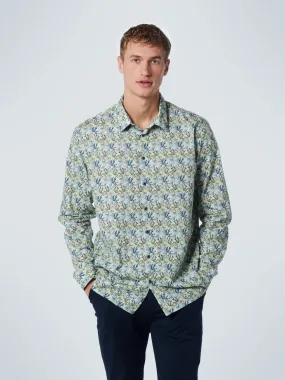 No Excess - Allover Print Stretch Shirt - Light Green