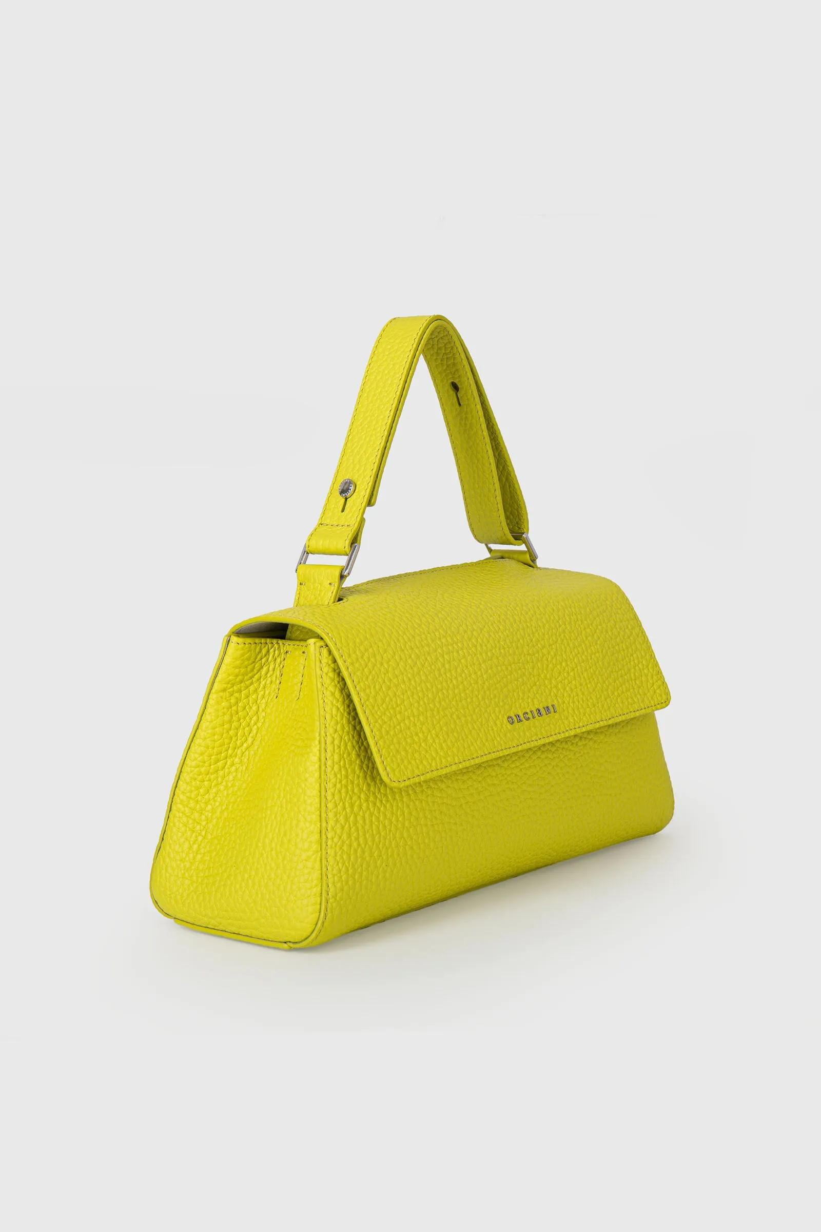 Orciani Borsa Sveva Longuette In Pelle Soft Con Tracolla Giallo Acido Donna